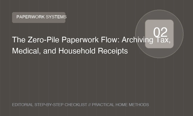 The Zero-Pile Paperwork Flow: Archiving Tax, Medical, and Household Receipts